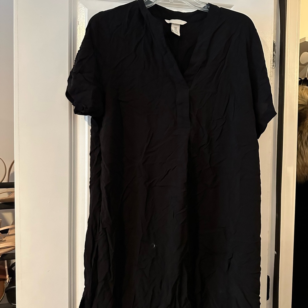 H&M Black Short Sleeve Boxy Blouse